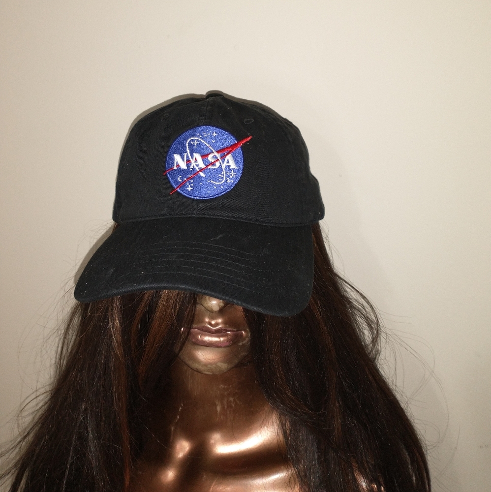 Women's black NASA dad cap